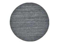 Alfombra De Salón|Alfombra Redonda-Alfombra de lana UNI tejida a mano 100x100 cm Antracita Pure Gris antracita