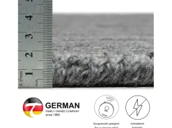 Alfombra de lana UNI tejida a mano 190x190 cm Antracita Pure Gris antracita Best