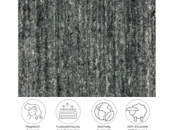Alfombra de lana UNI tejida a mano 190x190 cm Antracita Pure Gris antracita Best