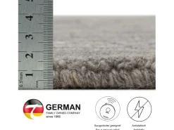 Sale Alfombra de lana UNI tejida a mano 190x290 cm Pure Gris