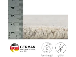 Hot Alfombra de lana UNI tejida a mano 190x190 cm Gris natural Pure Beige