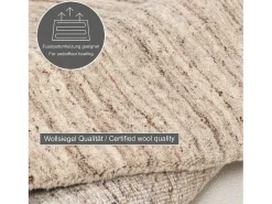 Alfombra de lana UNI tejida a mano 190x190 cm natural Pure Beige Discount