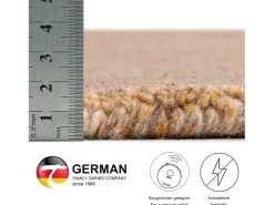 Best Alfombra de lana UNI tejida a mano 90x160 cm Ocre Pure Amarillo claro