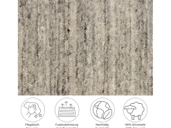 Alfombra de lana UNI tejida a mano 150x150 cm Pure Gris New