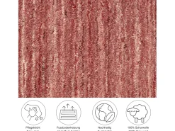 Alfombra De Salón-Alfombra de lana UNI tejida a mano 140x200 cm Pure Rojo
