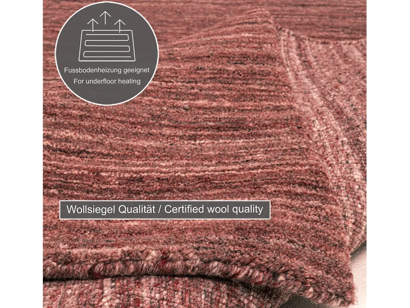 Alfombra de lana UNI tejida a mano 250x300 cm Pure Rojo Online