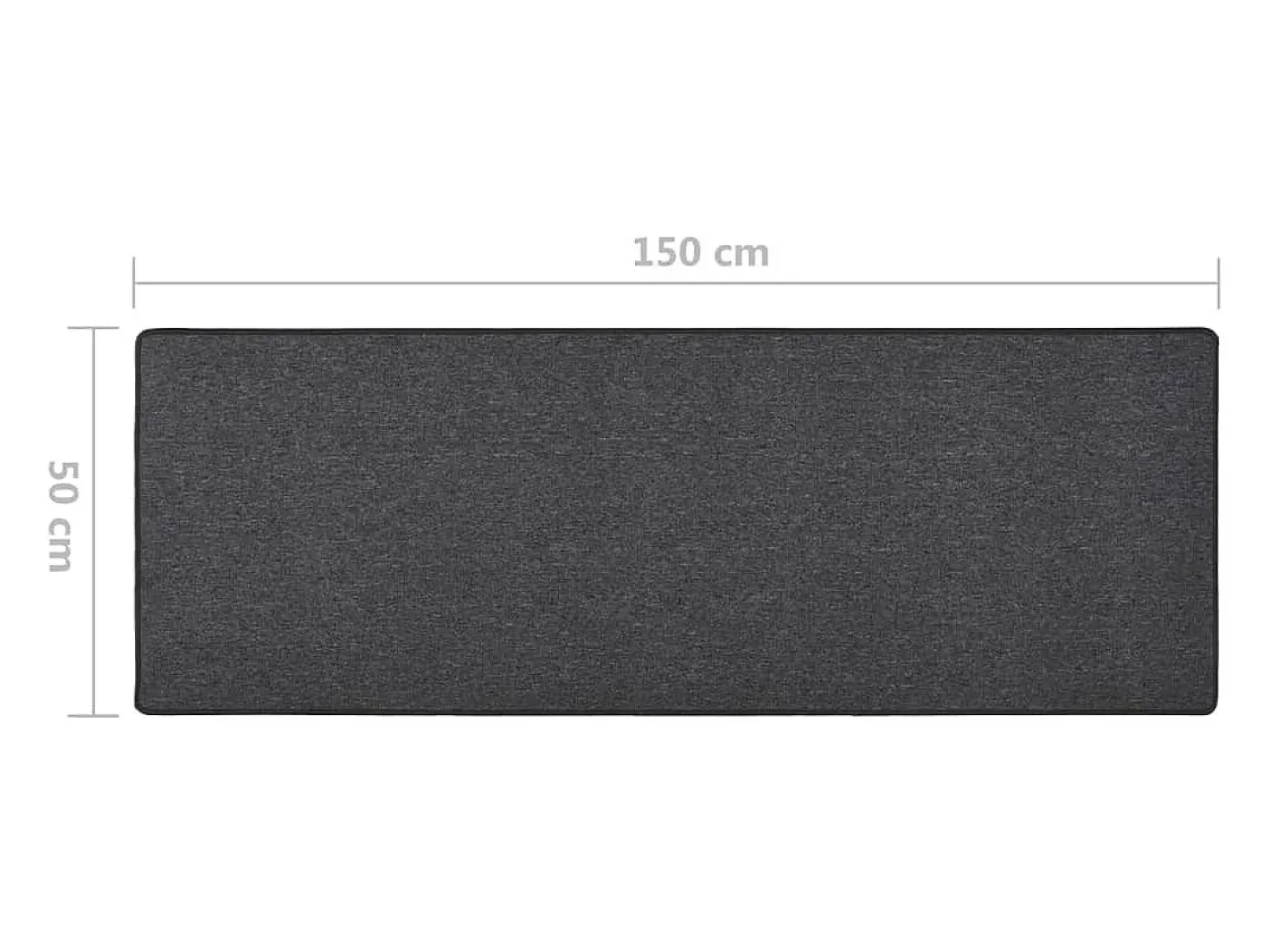 New Alfombra de pasillo antracita 50x150 cm Gris