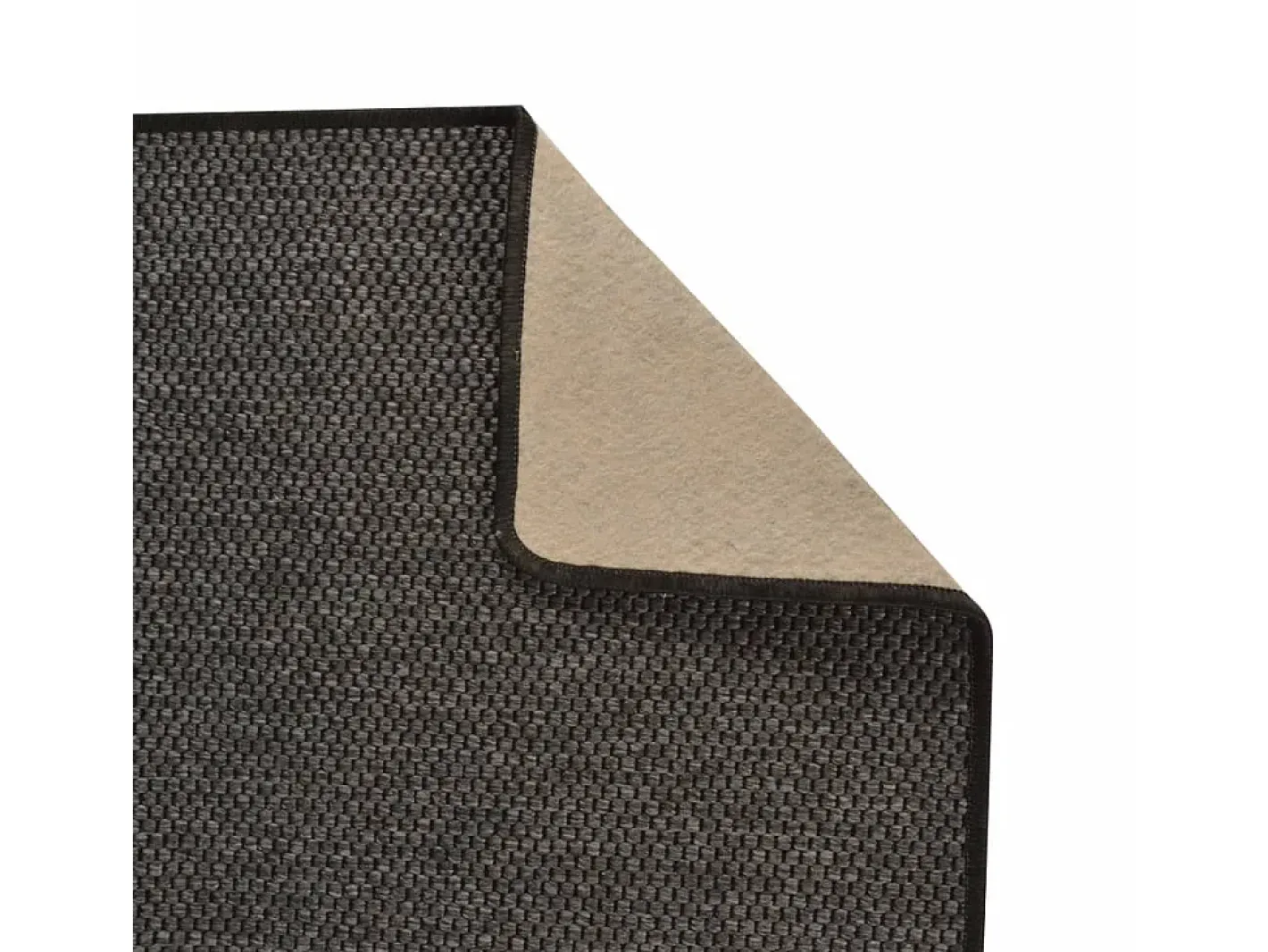 Alfombra De Cocina-Alfombra de pasillo con aspecto de sisal color antracita 50x150 cm Gris