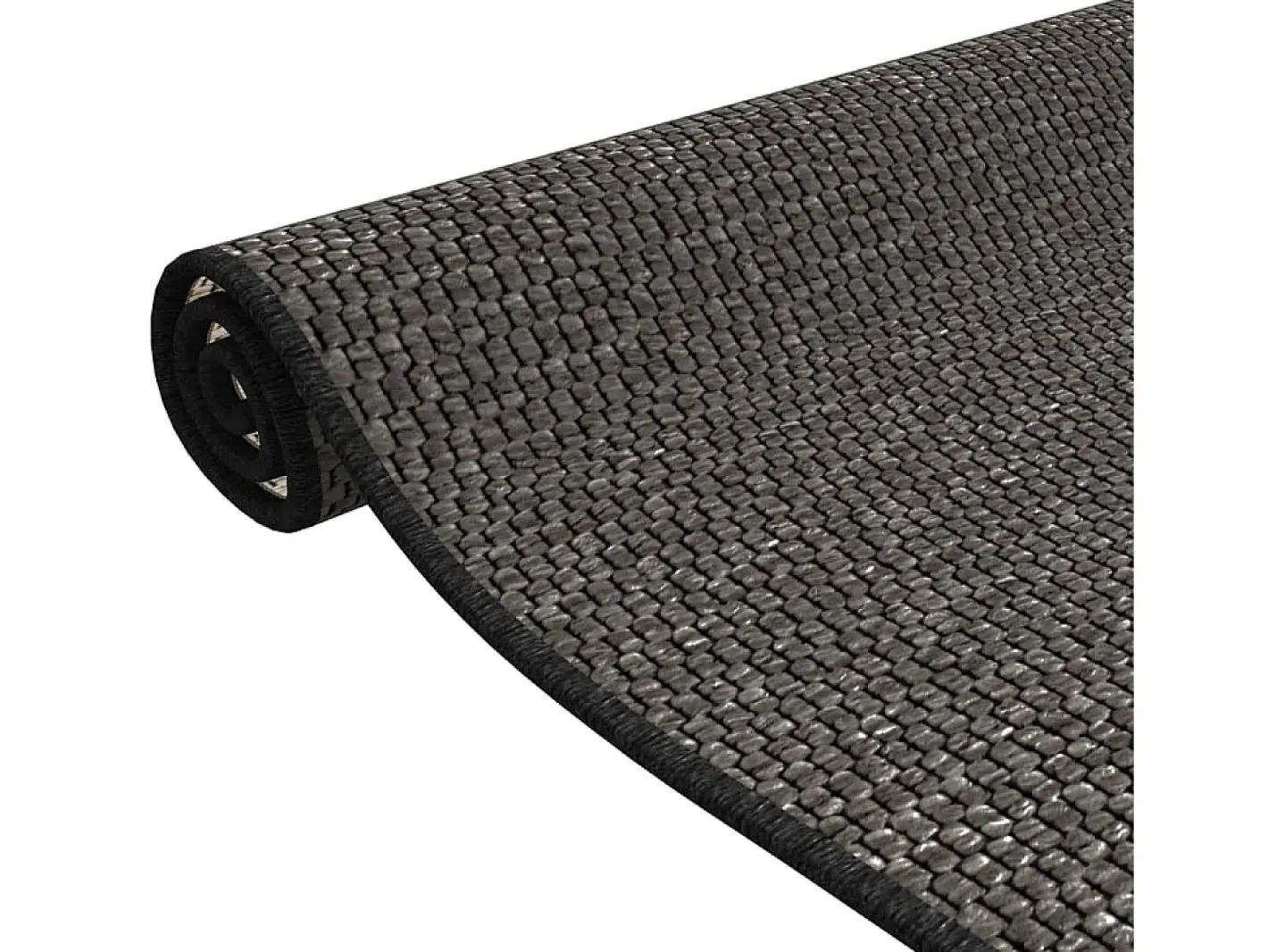Alfombra De Cocina-Alfombra de pasillo con aspecto de sisal color antracita 50x150 cm Gris