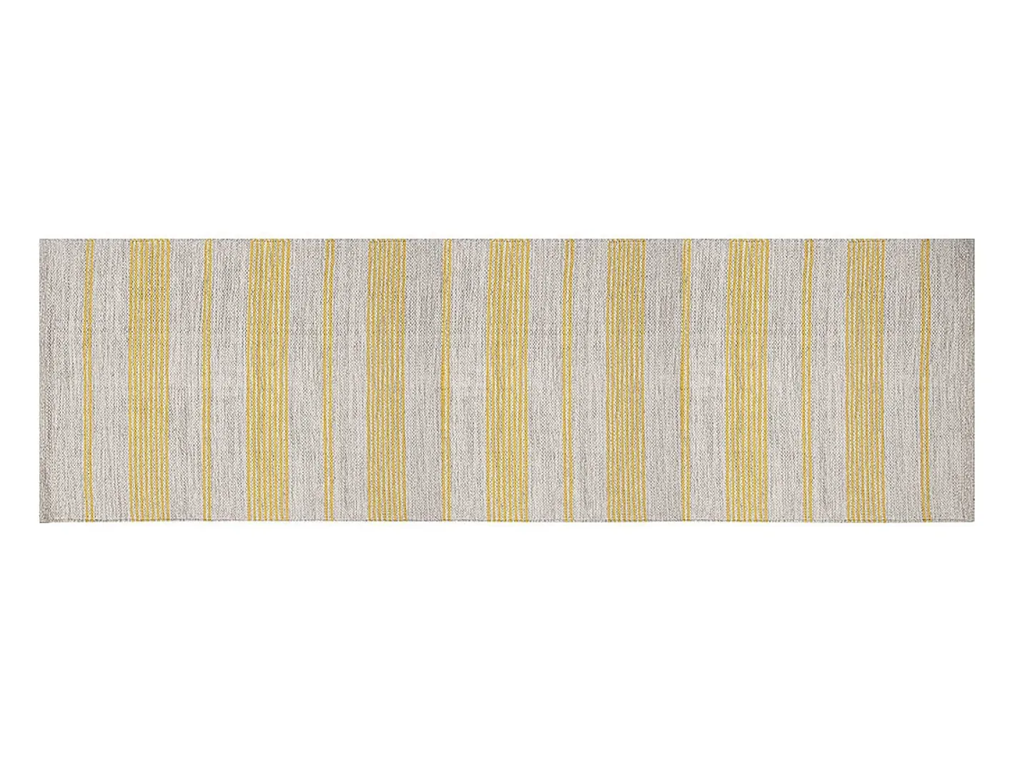 Miliboo Alfombra de pasillo de algodón y beige 60 x 200 cm CABOURG Amarillo