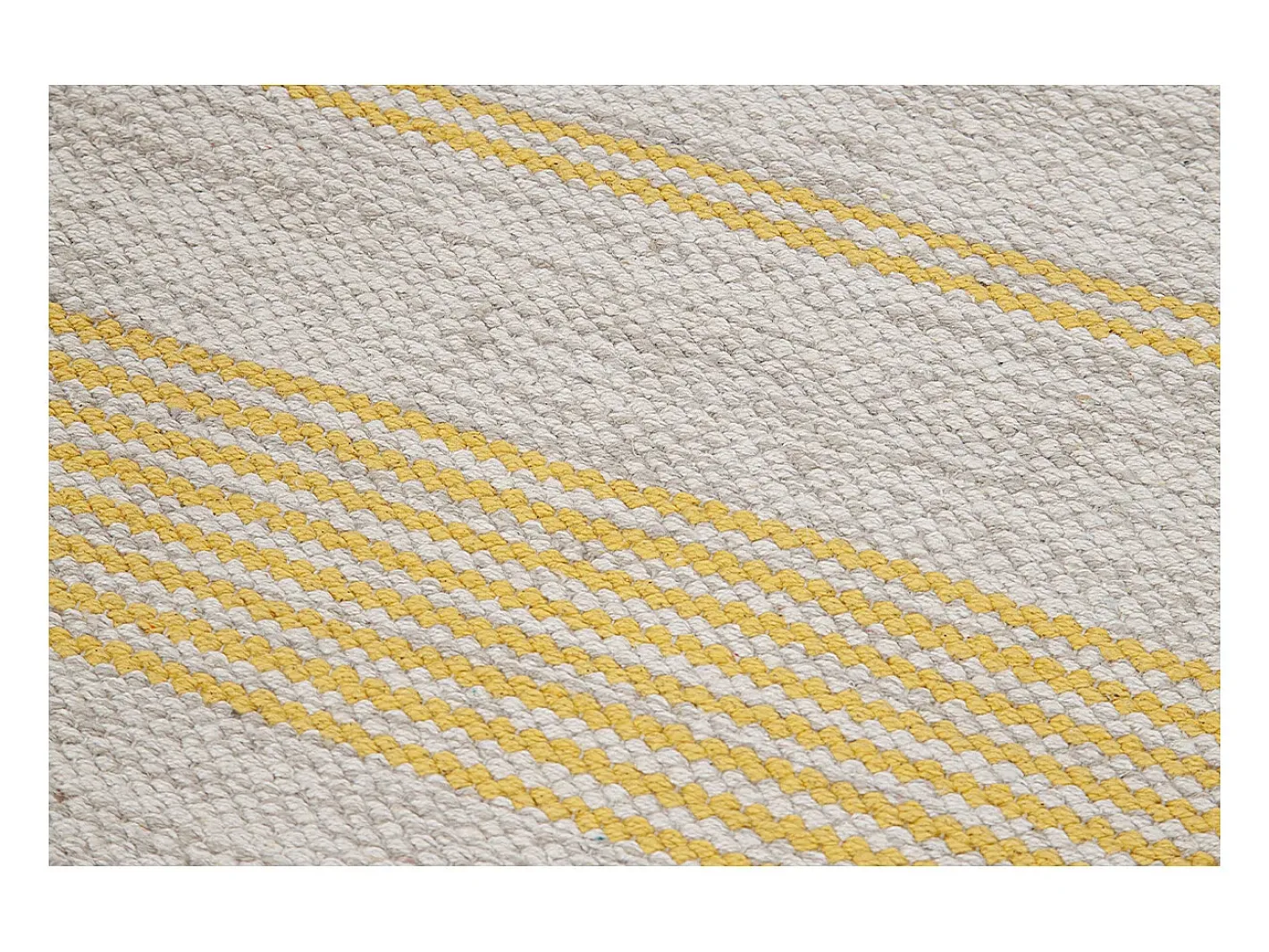 Miliboo Alfombra de pasillo de algodón y beige 60 x 200 cm CABOURG Amarillo