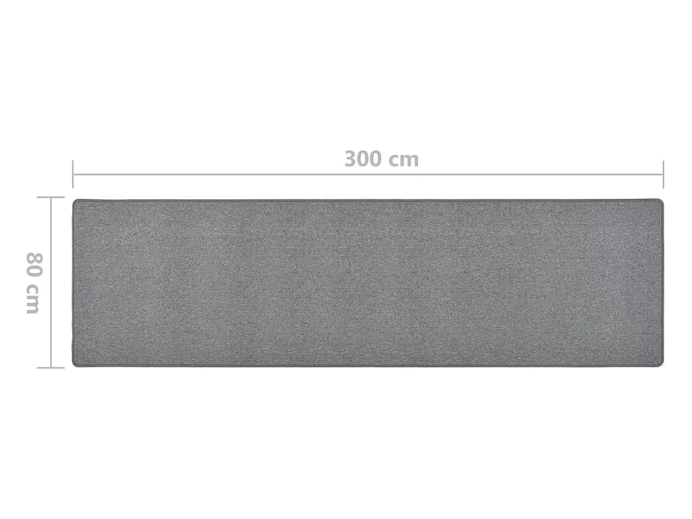 Alfombra de pasillo oscuro 80x300 cm Gris