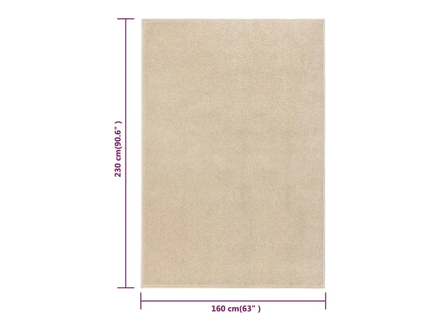Clicnbuy Alfombra de pelo corto 160x230 cm Beige Discount