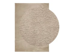 Alfombra De Cocina-Alfombra de pelo corto HUARTE suave y lavable, color arena, 140x200 cm Marru00f3n