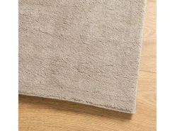 Hot Alfombra de pelo corto HUARTE suave y lavable, color arena, 120x120 cm Marru00f3n