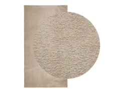 Alfombra De Cocina-Alfombra de pelo corto HUARTE suave y lavable, color arena, 80x150 cm Marru00f3n