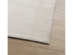 Alfombra de pelo corto IZA, estilo escandinavo, color crema, 200x280 cm Blanco