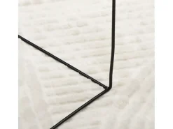 Clearance Alfombra de pelo corto IZA, estilo escandinavo, color crema, Ø 120 cm Blanco
