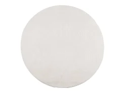 Alfombra de pelo corto IZA, estilo escandinavo, color crema, Ø 80 cm Blanco Outlet