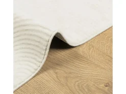 Alfombra de pelo corto IZA, estilo escandinavo, color crema, 160x230 cm Blanco New