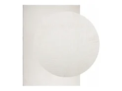 Alfombra de pelo corto IZA, estilo escandinavo, color crema, 160x230 cm Blanco New