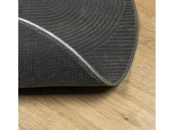 Outlet Clicnbuy Alfombra de pelo corto look escandinavo IZA antracita Ø 80 cm Gris antracita