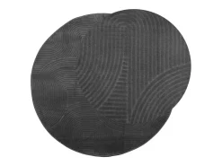 Outlet Clicnbuy Alfombra de pelo corto look escandinavo IZA antracita Ø 80 cm Gris antracita