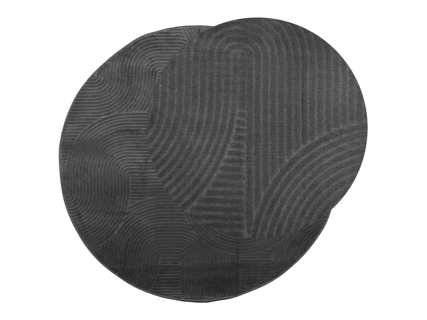Outlet Clicnbuy Alfombra de pelo corto look escandinavo IZA antracita Ø 80 cm Gris antracita