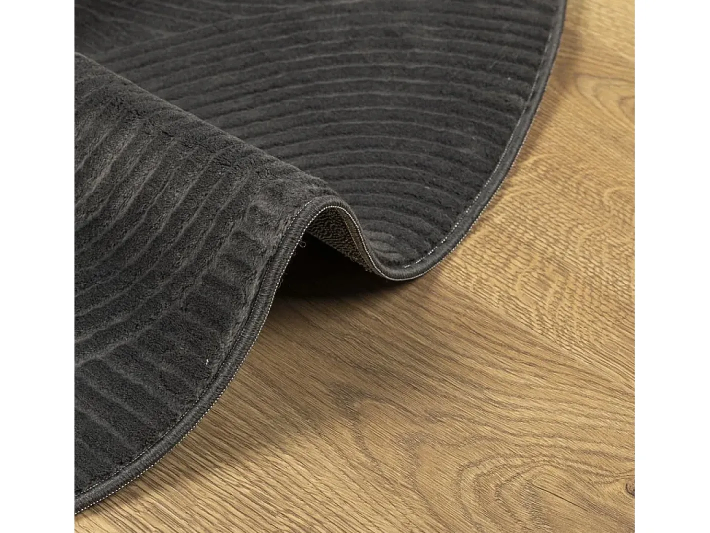 Outlet Clicnbuy Alfombra de pelo corto look escandinavo IZA antracita Ø 80 cm Gris antracita