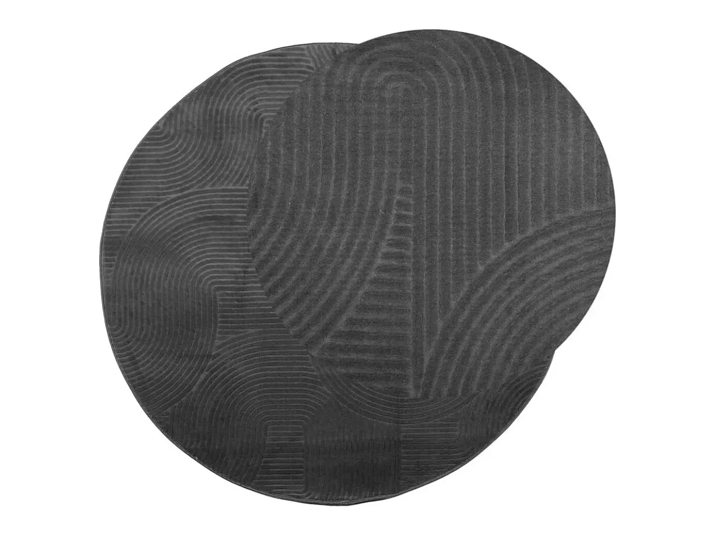 Clicnbuy Alfombra de pelo corto look escandinavo IZA antracita Ø 200 cm Gris antracita Sale