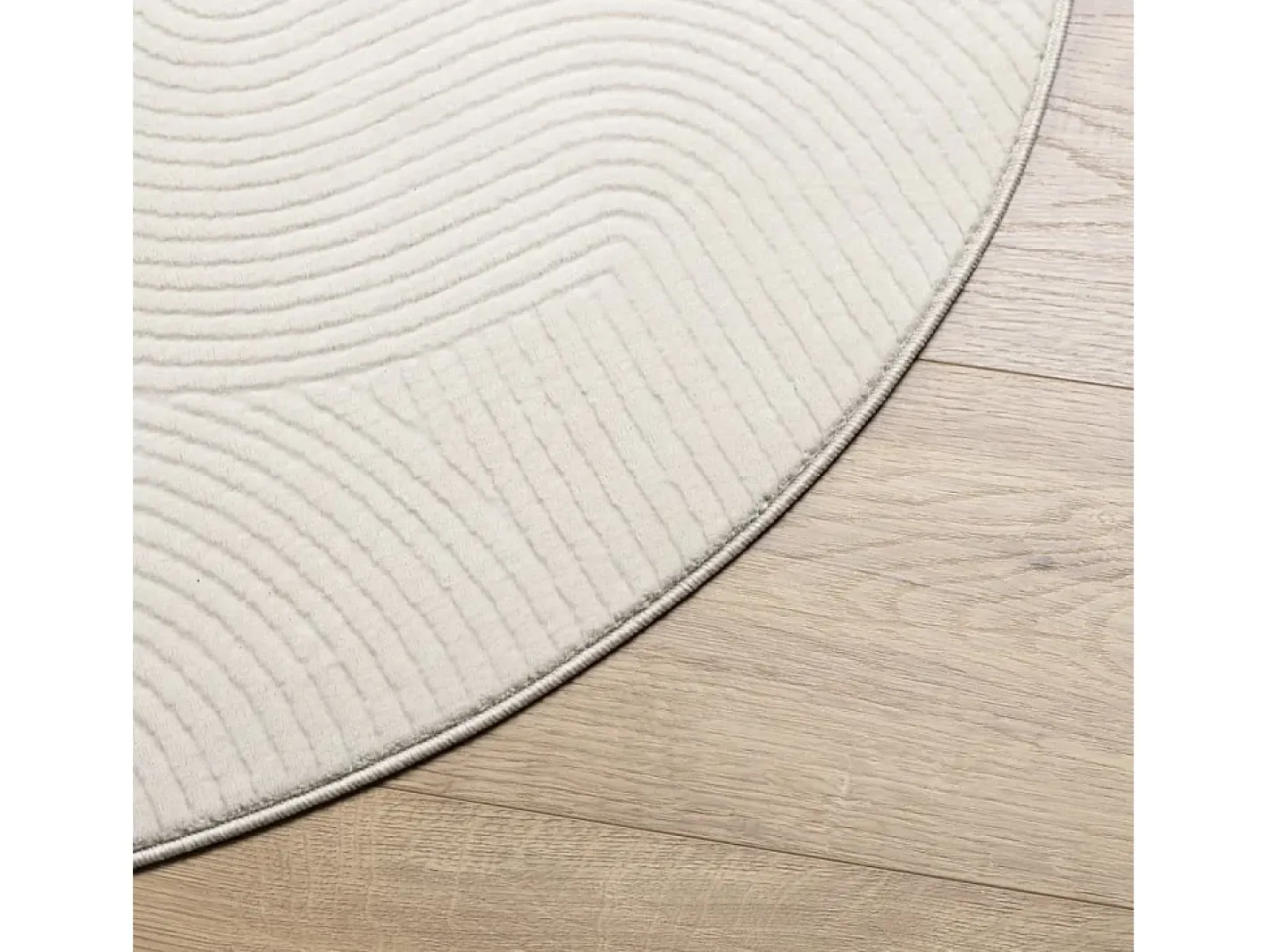 Alfombra de pelo corto look escandinavo IZA Ø 100 cm ES63145 Crema Clearance