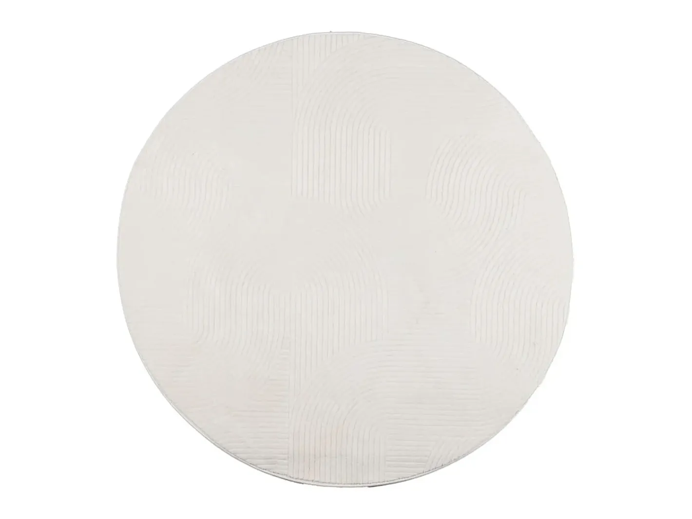 Alfombra de pelo corto look escandinavo IZA Ø 100 cm ES63145 Crema Clearance