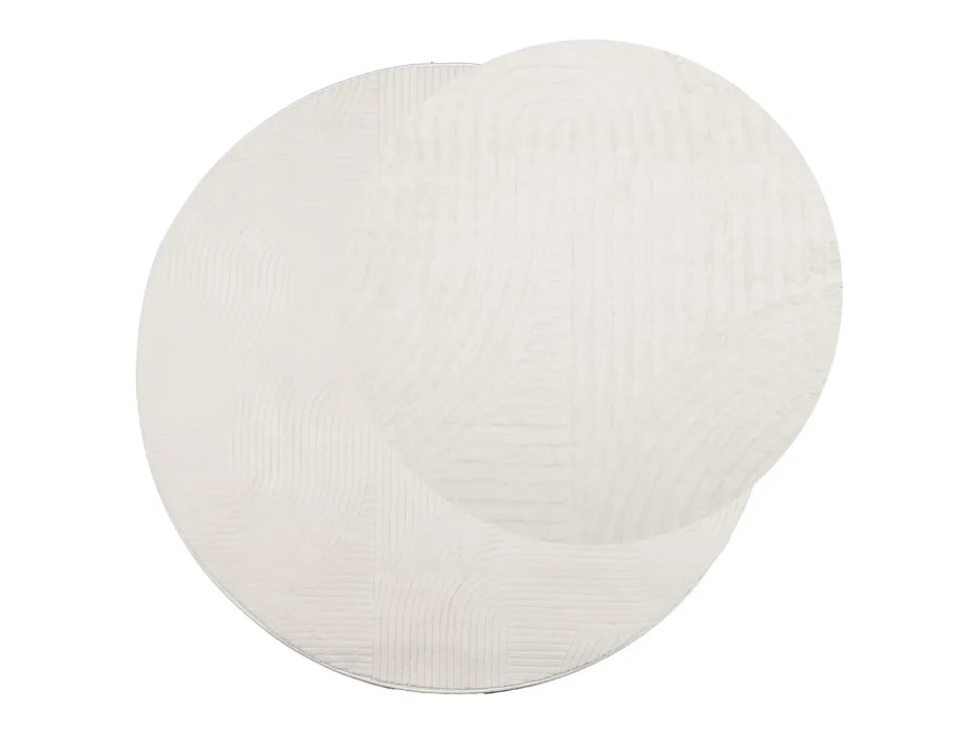 Clicnbuy Alfombra Redonda-Alfombra de pelo corto look escandinavo IZA Ø 160 cm Crema