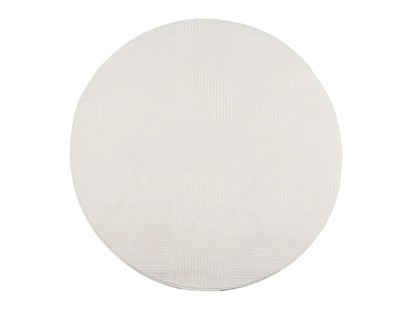 Clearance Alfombra de pelo corto look escandinavo IZA Ø 200 cm ES25315 Crema