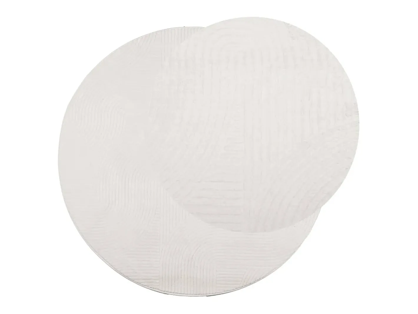 Clearance Clicnbuy Alfombra de pelo corto look escandinavo IZA Ø 120 cm Crema