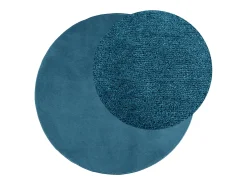 Clicnbuy Alfombra Redonda-Alfombra de pelo corto OVIEDO turquesa Ø 160 cm Azul