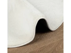Clicnbuy Alfombra Redonda-Alfombra de pelo corto OVIEDO Ø 120 cm Crema