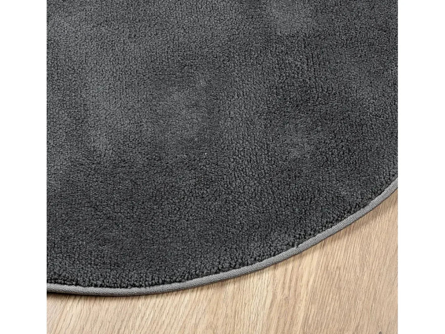 Alfombra De Cocina|Alfombra Redonda-Alfombra de pelo corto OVIEDO en antracita Ø 160 cm Gris