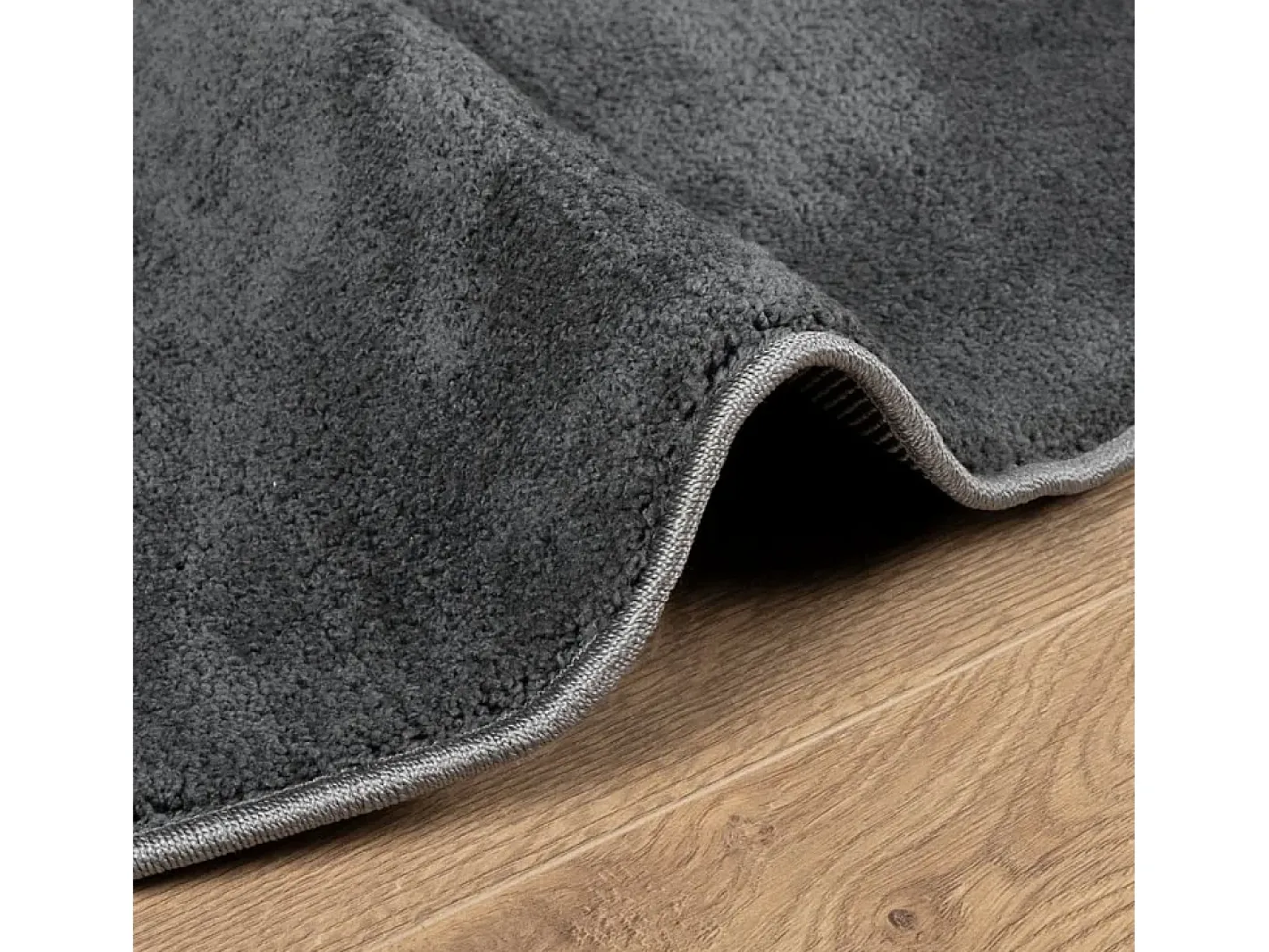 Alfombra De Cocina|Alfombra Redonda-Alfombra de pelo corto OVIEDO en antracita Ø 160 cm Gris