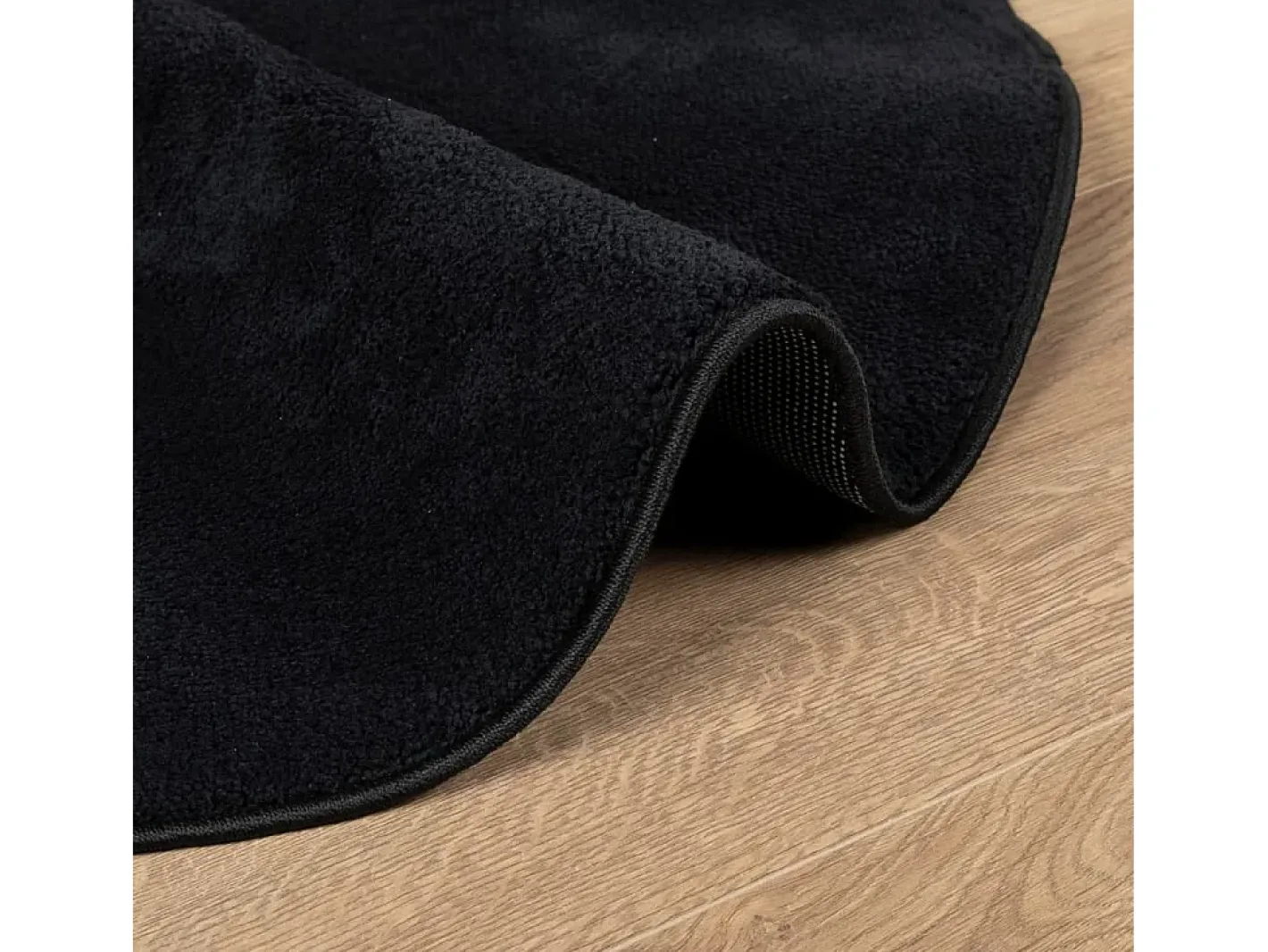 Clicnbuy Alfombra de pelo corto OVIEDO Ø 160 cm Negro Discount