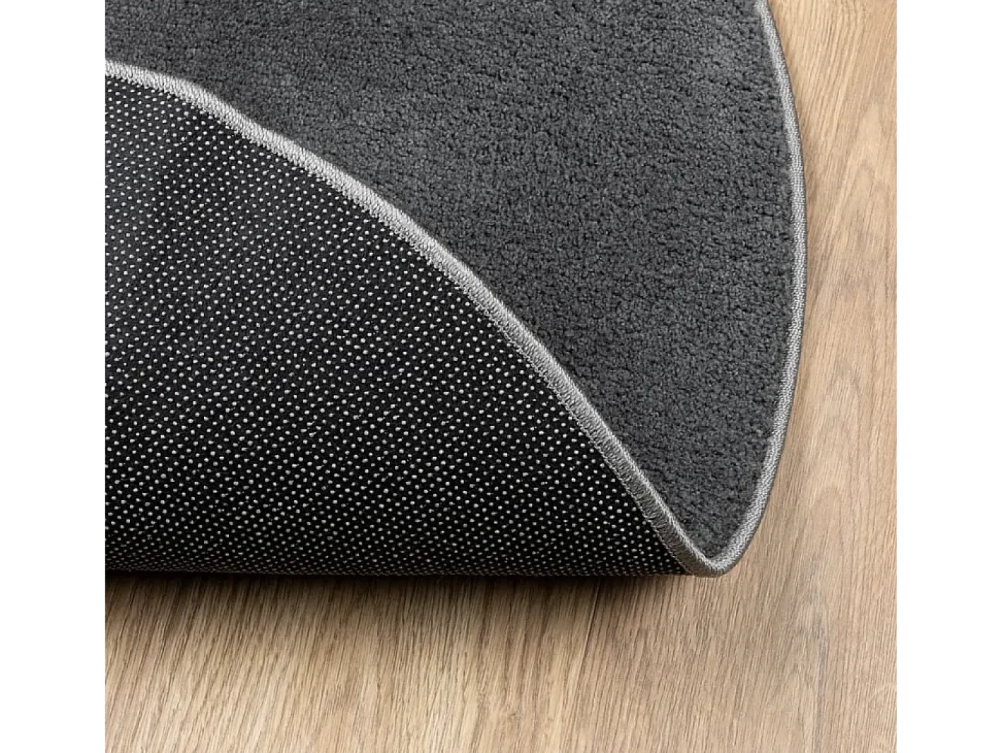 Clicnbuy Alfombra Redonda-Alfombra de pelo corto OVIEDO Ø 200 cm Gris antracita