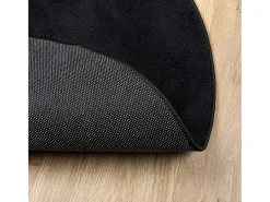 Alfombra de pelo corto OVIEDO negra Ø 120 cm Negro Best