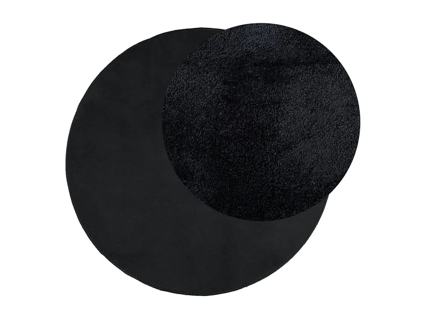 Alfombra de pelo corto OVIEDO negra Ø 120 cm Negro Best