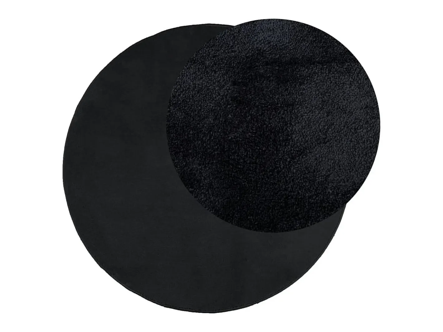 Alfombra de pelo corto OVIEDO negra Ø 120 cm Negro Best