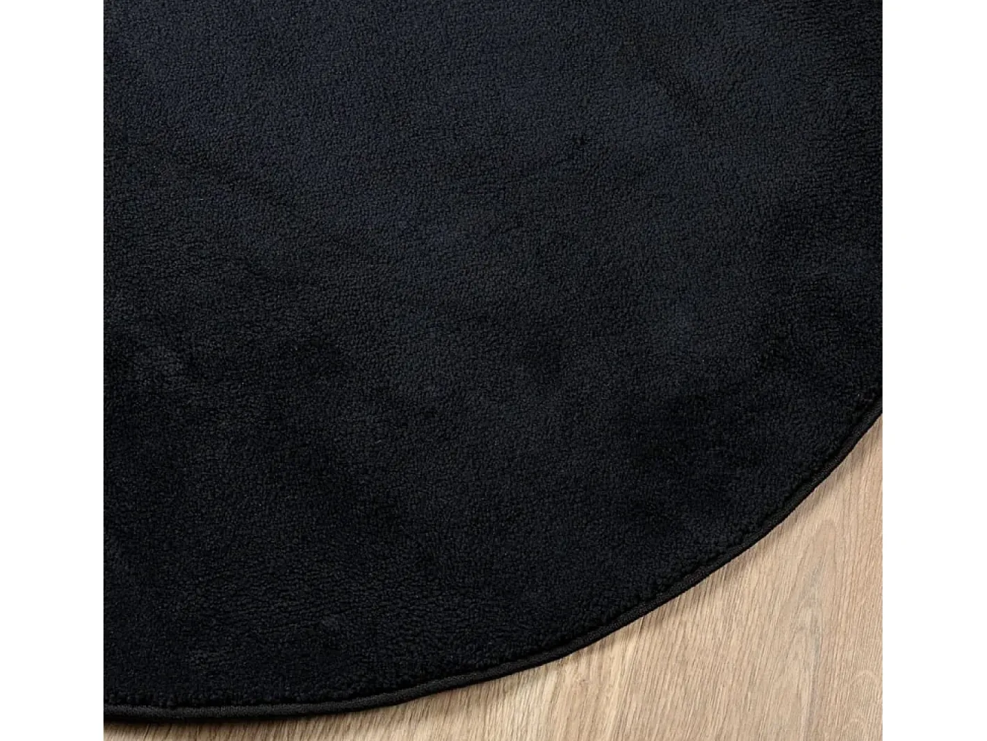 Alfombra de pelo corto OVIEDO negra Ø 120 cm Negro Best