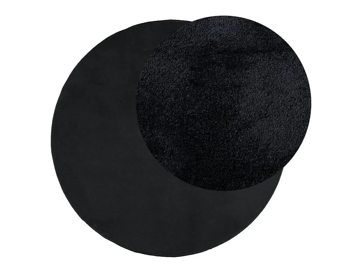Alfombra de pelo corto OVIEDO negra Ø 160 cm Negro Sale