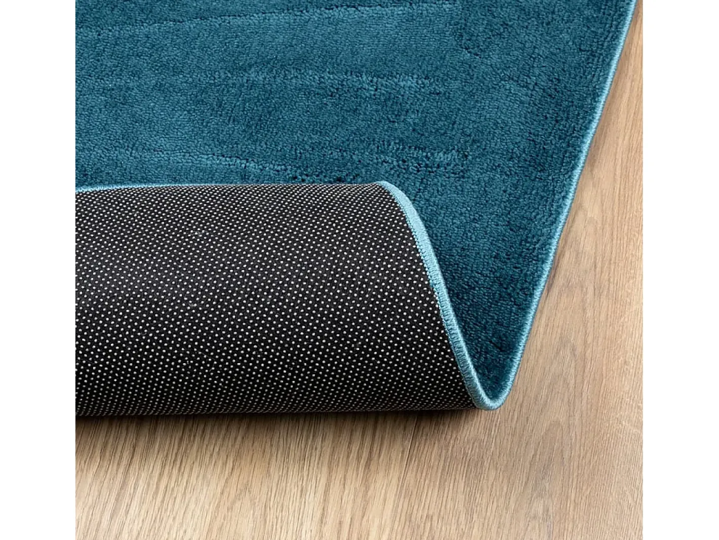 Alfombra de pelo corto OVIEDO turquesa 120x120 cm Azul Discount