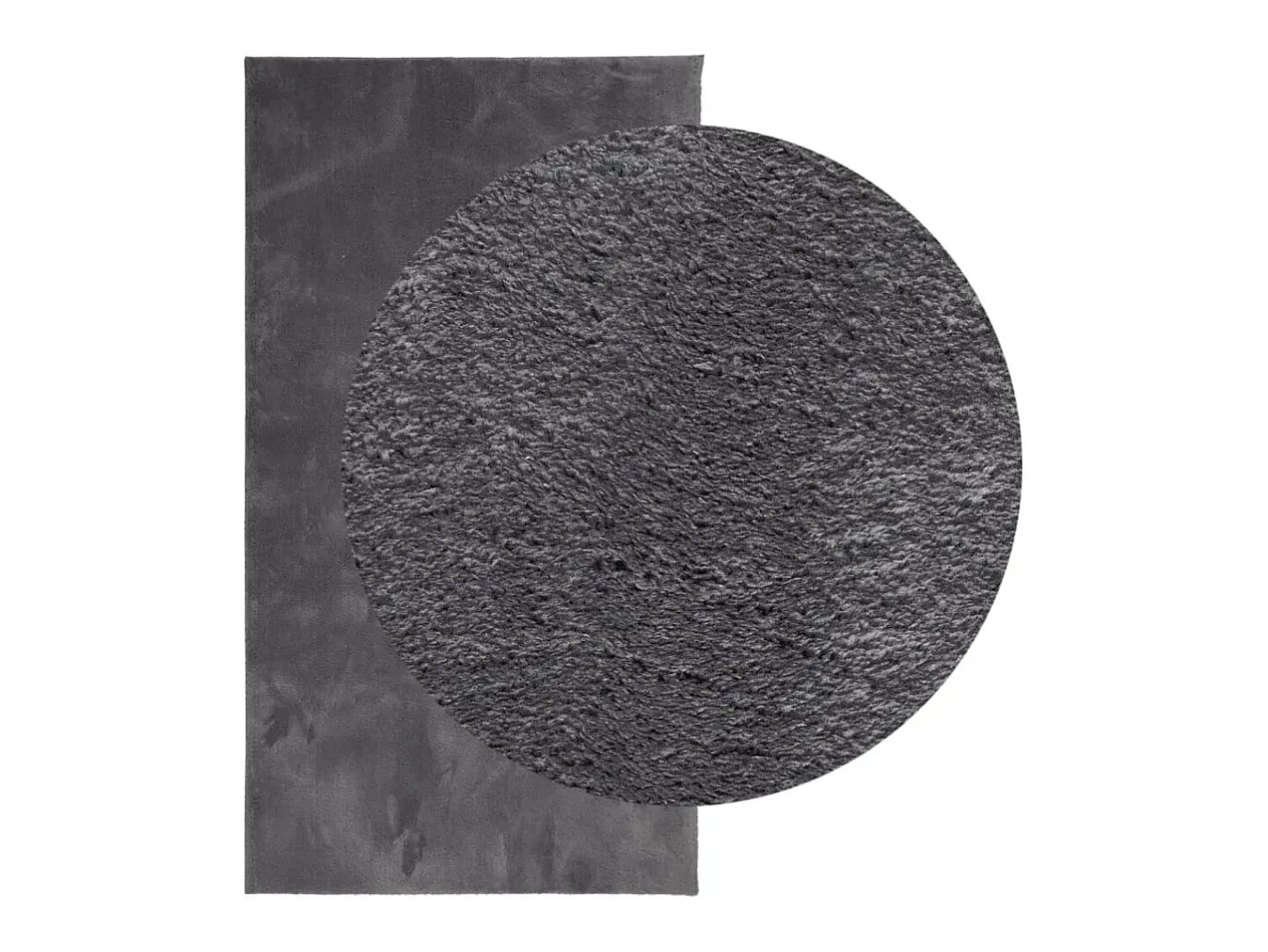 Alfombra De Salón-Alfombra de pelo corto suave lavable HUARTE antracita 60x110 cm ES56722 Gris antracita
