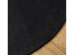Alfombra De Salón|Alfombra Redonda-Alfombra de pelo corto suave lavable HUARTE Ø 120 cm ES72705 Negro