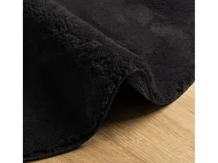 New Clicnbuy Alfombra de pelo corto suave lavable HUARTE Ø 200 cm Negro